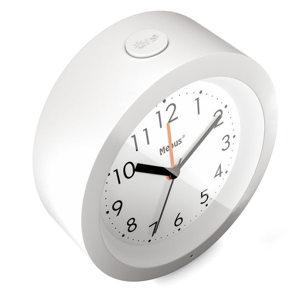 Mebus 25629 vækkeur Quartz alarmur Hvid