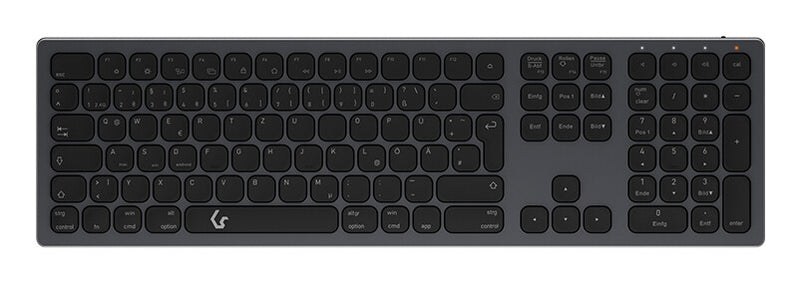 KeySonic KSK-8023BTRF (DE) tastatur Universel Bluetooth QWERTZ Tysk Anthracit, Sort