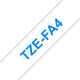 Brother TZE-FA4 etiketbånd Blå på hvid