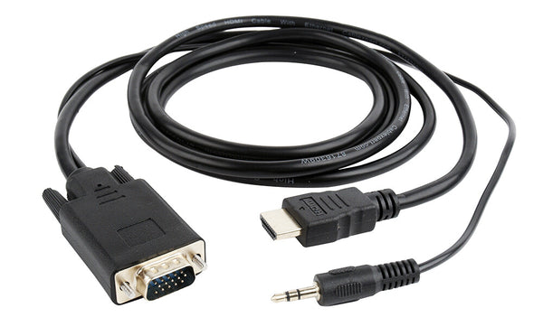 Gembird A-HDMI-VGA-03-10 videokabel adapter 3 m HDMI + 3.5mm VGA (D-Sub) Sort