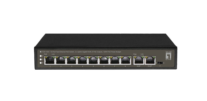 LevelOne FGP-1031 netværksswitch Ikke administreret Gigabit Ethernet (10/100/1000) Strøm over Ethernet (PoE) Sort