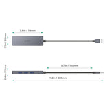AUKEY CB-H36 interface hub USB 2.0 5000 Mbit/s Sølv