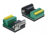 DeLOCK 66322 kabelsamler 1 x serial Sub-D 9, 1 x 9 pin Sort, Grøn, Sølv, Gul