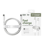 PanzerGlass empower™ by ® Racing 240W USB-C to USB-C Kabel | USB 2.0 | 2M | Silver White