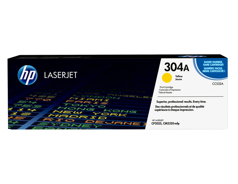 HP Original 304A LaserJet-tonerpatron, gul