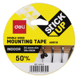 Deli EA35113 montage tape & etiket 5 m Støbetape