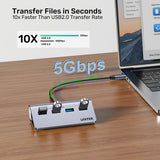 UNITEK H1337BGY01 interface hub USB 3.2 Gen 1 (3.1 Gen 1) Type-C 5000 Mbit/s Grå
