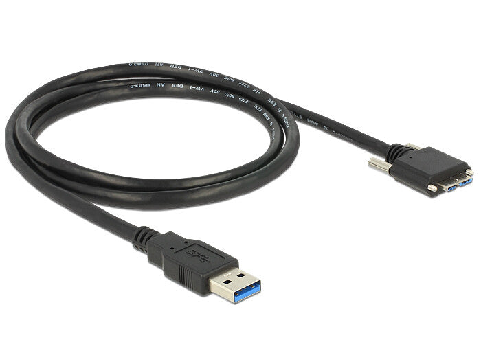 DeLOCK 1m USB 3.0 USB-kabel USB 3.2 Gen 1 (3.1 Gen 1) USB A Micro-USB B 5 Gbit/sek. Sort