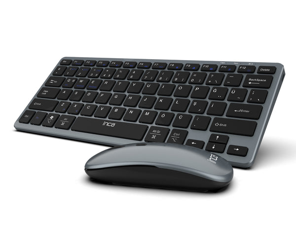 Inca IBK-572BT tastatur Mus inkluderet RF trådløs + Bluetooth Sort