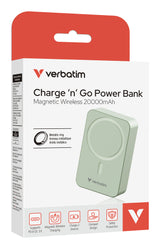 Verbatim Charge 'n' Go Essentials 20000 mAh Trådløs opladning Grøn