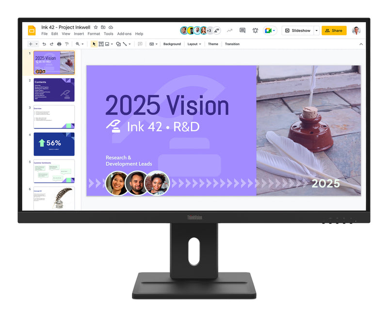 Lenovo ThinkVision E27Q-40 computerskærm 68,6 cm (27") 2560 x 1440 pixel Quad HD LCD Sort