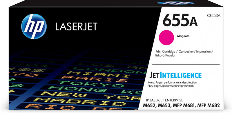 HP Original 655A LaserJet-tonerpatron, magenta