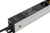 Digitus DN-95438 strømforsyningsenhed (PDU) 9 AC stikkontakt(er) 1U Sort, Sølv