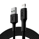 Green Cell KABGC12 Lightning kabel 2 m Sort