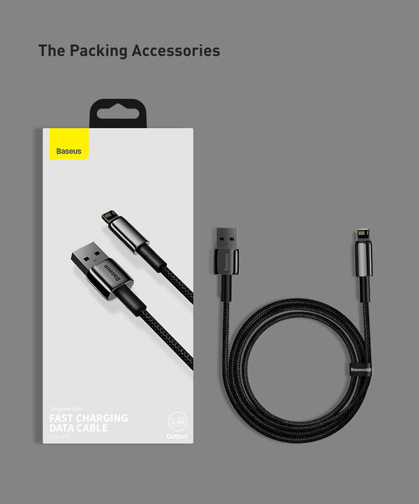 Baseus CALWJ-A01 Lightning kabel 2 m Sort