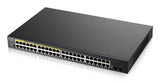 Zyxel GS1900-48HPv2 Administreret L2 Gigabit Ethernet (10/100/1000) Strøm over Ethernet (PoE) Sort