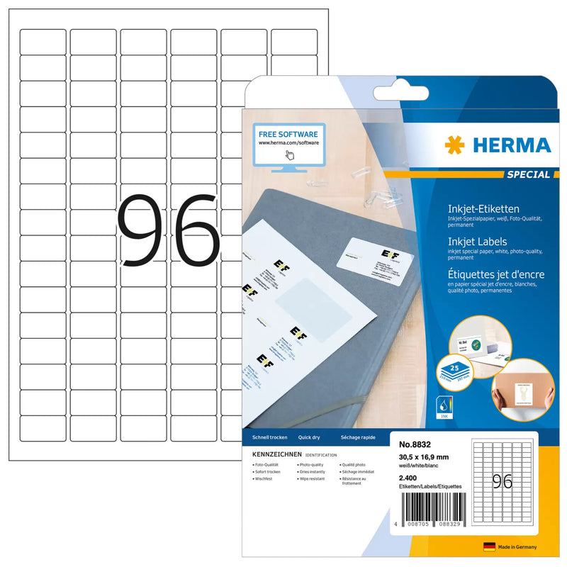 HERMA 8832 print etiket Hvid Selvklæbende printeretiket