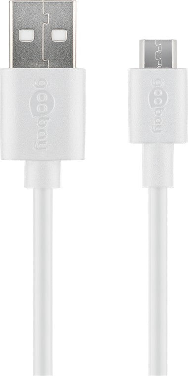 Goobay 38665 USB-kabel USB 2.0 0,5 m USB A Micro-USB B 0,48 Gbit/sek. Hvid