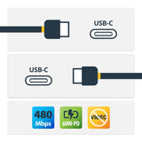 StarTech.com USB2CC1MNC USB-kabel USB 2.0 1 m USB C 0,48 Gbit/sek. 60 W Sort
