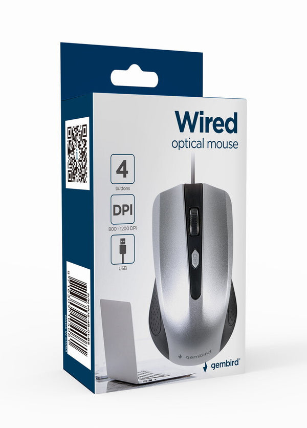 Gembird -4B-01-BS mus Kontor Ambidextrous USB Type-A Optisk 1200 dpi