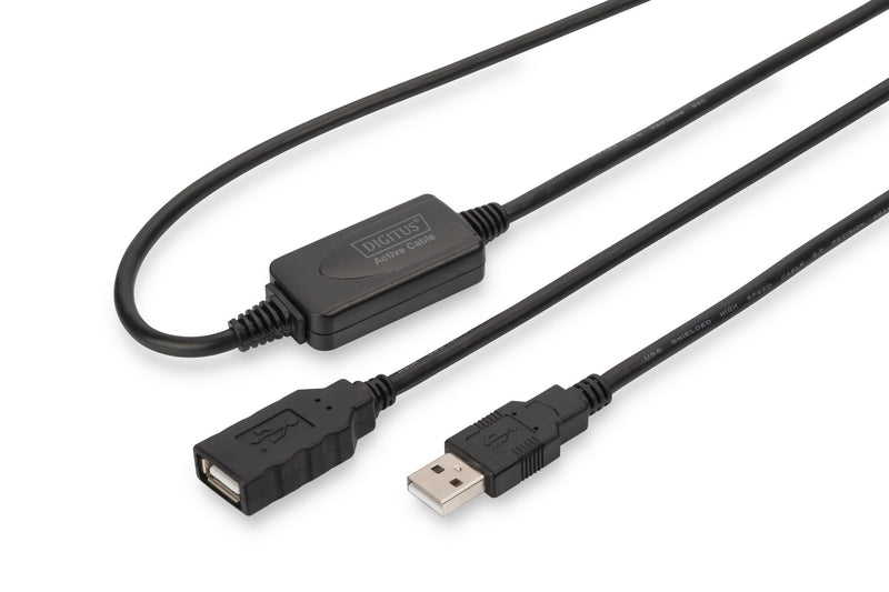 Digitus DA-73100-1 USB-kabel USB 2.0 10 m USB A 0,48 Gbit/sek. Sort