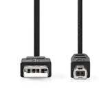 Nedis CCGL60100BK30 USB-kabel USB 2.0 3 m USB A USB B 0,48 Gbit/sek. 10 W Sort