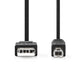Nedis CCGL60100BK30 USB-kabel USB 2.0 3 m USB A USB B 0,48 Gbit/sek. 10 W Sort