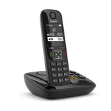 Gigaset AS690A Analog/DECT-telefon Nummervisning Sort