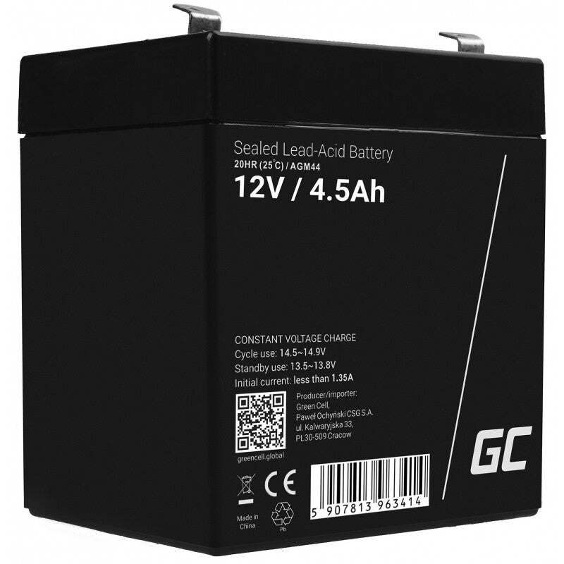 Green Cell AGM44 UPS batteri Blybatterier (VRLA) 12 V 4,5 At