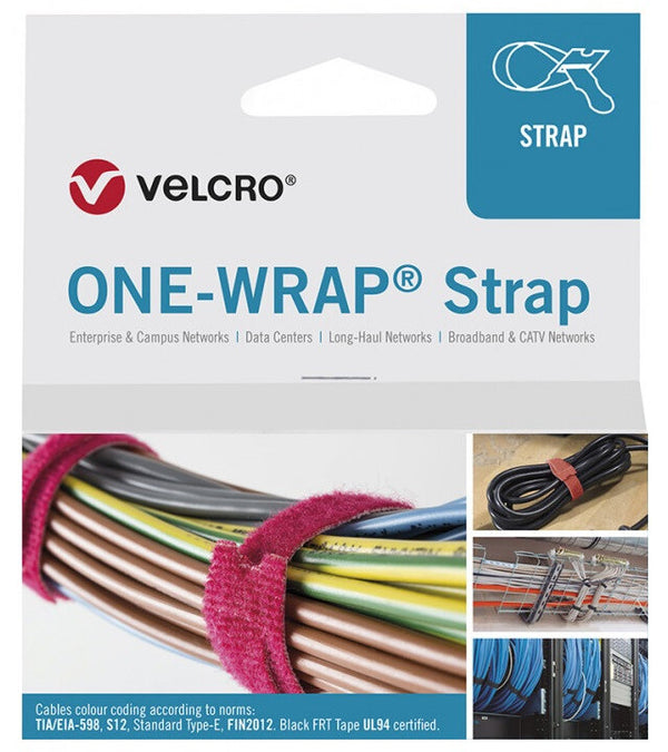 Velcro ONE-WRAP kabelsamler Udløselig kabelbinder Polypropylen (PP), Velcro Lilla 25 stk