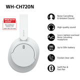 Sony WH-CH720N Headset Kabel & trådløs Opkald/musik USB Type-C Bluetooth Hvid