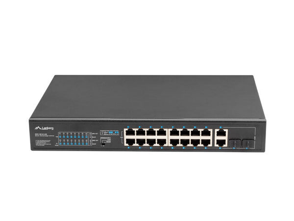 Lanberg RSFE-16P-2C-250 netværksswitch Ikke administreret Gigabit Ethernet (10/100/1000) Strøm over Ethernet (PoE) 1U Sort