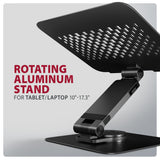Axagon STND-LRB Laptop-Ständer, 360° drehbar, Doppelgelenk, verlängerbar Stander til laptop og tablet Sort 43,9 cm (17.3")