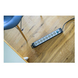 Brennenstuhl 1951580101 Regleta, 230 V, Negro y Gris Claro, 49 cm stikdåse 5 m 8 AC stikkontakt(er) Indendørs Sort, Lysegrøn