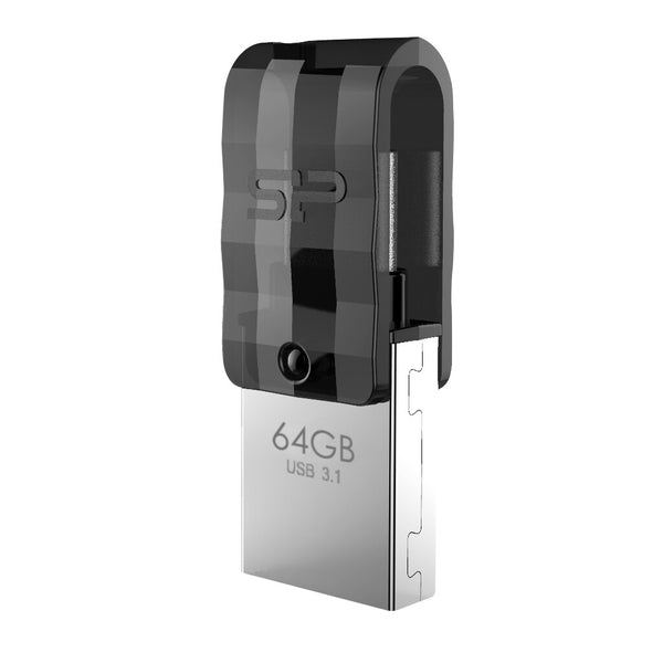 Silicon Power Mobile C31 USB-nøgle 64 GB USB Type-A / USB Type-C 3.2 Gen 1 (3.1 Gen 1) Sort, Sølv
