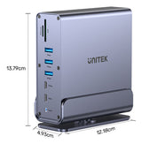UNITEK D1135AGY01 dockingstation Docking USB 3.2 Gen 1 (3.1 Gen 1) Type-C Grå