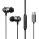 JOYROOM JR-EC06 USB Type C Grey - Wired Headphones Hovedtelefoner Ledningsført I ørerne Opkald/musik USB Type-C Grå