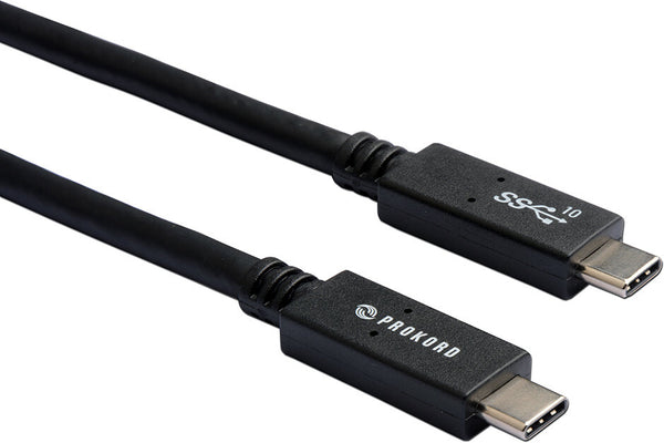 Prokord USB3.1 CM-CM 02 USB-kabel USB 3.2 Gen 2 (3.1 Gen 2) 0,5 m USB C Sort