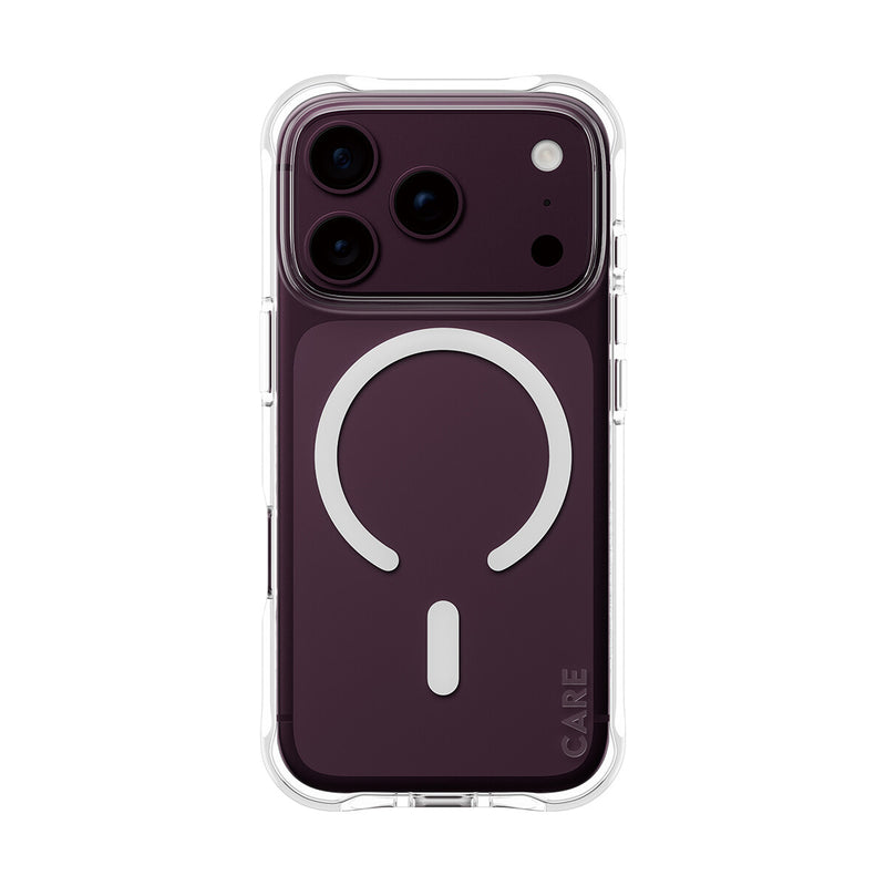 PanzerGlass CARE™ by ® Samba Case Transparent m. Hvid MagSafe iPhone 18 Pro | 17 Pro