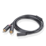 Ugreen 10561 lydkabel 0,2 m 3.5mm 2 x RCA Sort