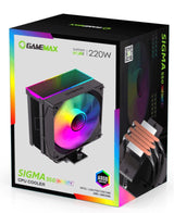 GameMax SIGMA 550 INFINITY BK Computerkølesystem Processor Luftkøler 12 cm Sort 1 stk