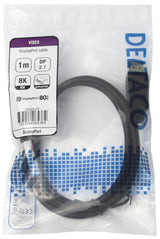 Deltaco DisplayPort cable, DP 2.1, DP80, 1m