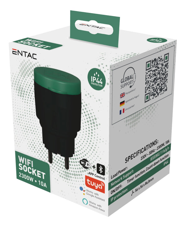 Entac ES-WIFI-44 strømstik adapter Sort, Grøn