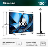 Hisense 100U7DSE TV 2,54 m (100") 4K Ultra HD Smart TV Wi-Fi Sort, Grå