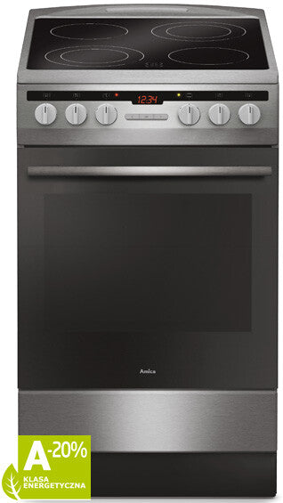 Amica 57CE3.315HTaQ(Xx) Fritstående komfur Elektrisk Keramisk Rustfrit stål
