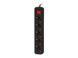 Lanberg PS1-05F-0300-BK stikdåse 3 m 5 AC stikkontakt(er) Indendørs Sort