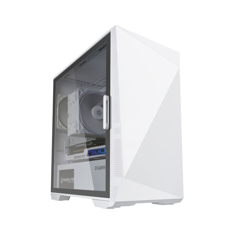 Zalman Z1 Iceberg White - mATX Mid Tower PC Case/Pre-installed fan 2 x 120mm in Mini Tower Hvid