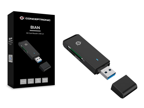Conceptronic BIAN02B kortlæser USB 3.2 Gen 1 (3.1 Gen 1) Type-A Sort