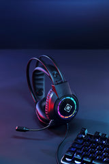 Deltaco Gaming DH220 USB Stereo Gaming Headset, RGB, Black