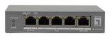LevelOne GEP-0531 netværksswitch Ikke administreret L2 Gigabit Ethernet (10/100/1000) Strøm over Ethernet (PoE) Bord-/vægmontering Grå